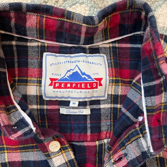 Penfield Men's Plaid Shirt - Navy, Red, Cream - Picture 2 of 2